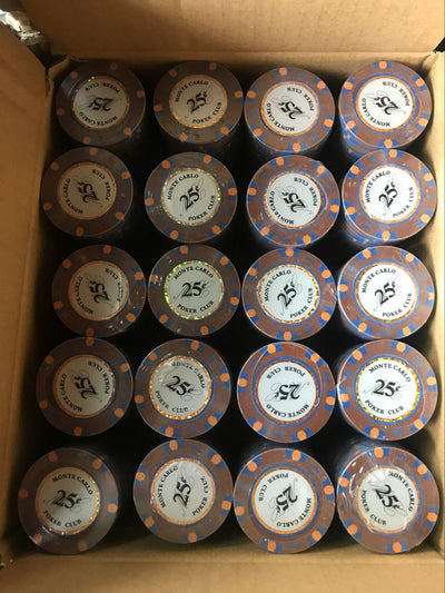 25 Cents Monte Carlo Smooth 14 Gram Poker Chips