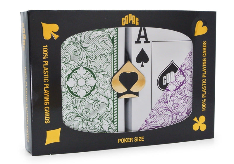 6 Pack Copag Cards Legacy Green Purple Poker Size Jumbo Index
