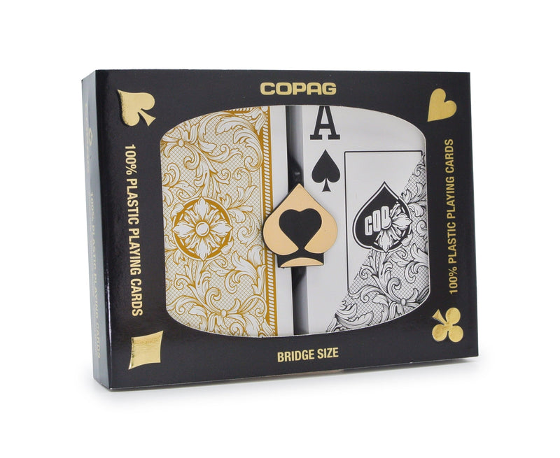 6 Pack Copag Cards Legacy Black Gold Bridge Size Jumbo Index