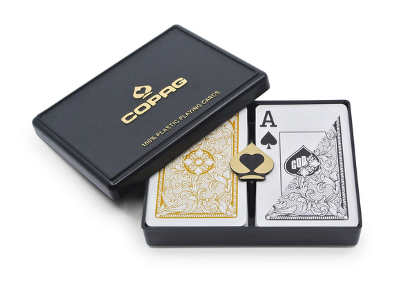 1 Dozen 12 Sets Copag Cards Legacy Black Gold Bridge Size Jumbo Index