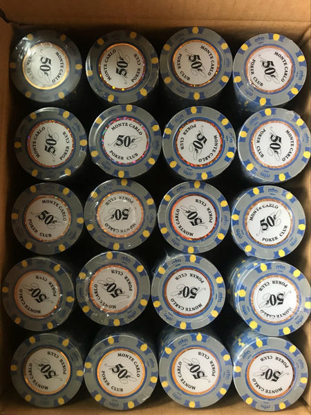 50 Cents Monte Carlo Smooth 14 Gram Poker Chips