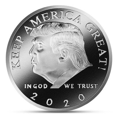 All Silver Trump Challenge Coin Poker Card Guard
