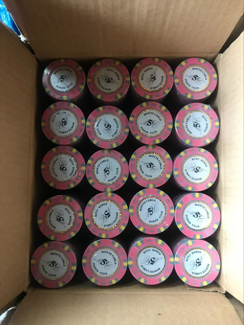 thumbnail image 2 of 100 Red Monte Carlo Smooth 14g Clay Poker Chips – $25,000 Exclusive Casino Style 2 of 6