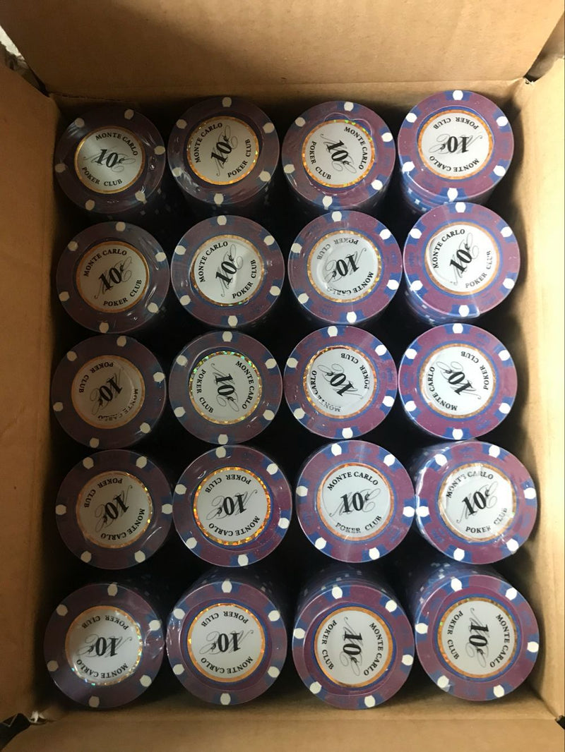 10 Cents Monte Carlo Smooth 14 Gram Poker Chips