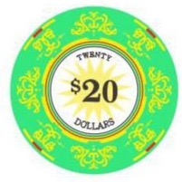 $20 Classic Ceramic 10 Gram Poker Chips