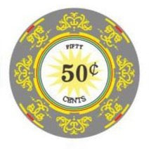 50 Cents Classic Ceramic 10 Gram Poker Chips