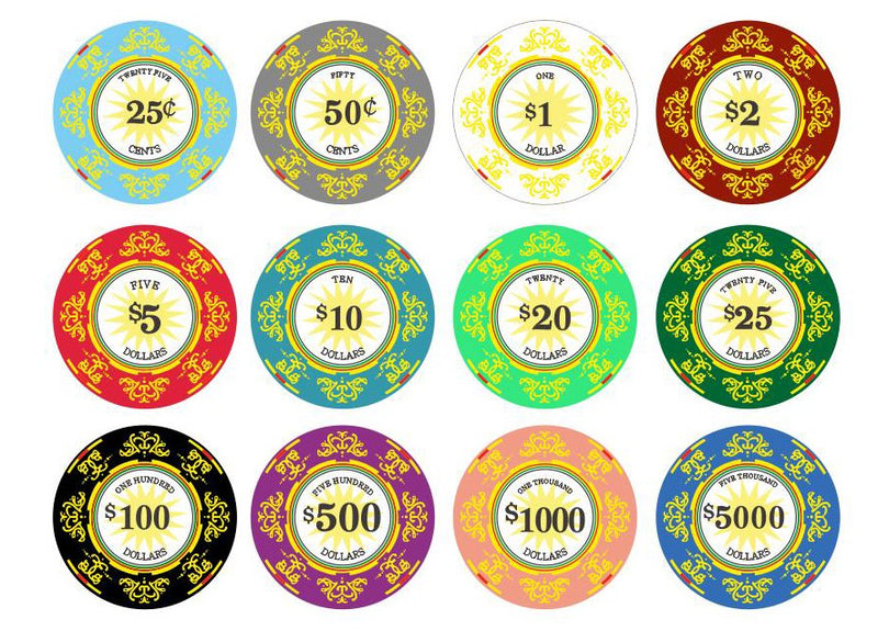 1000 Classic Ceramic 10 Gram Poker Chips