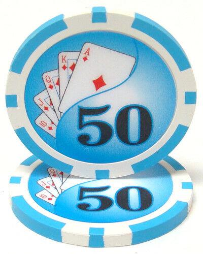 $50 Fifty Dollar Yin Yang 13.5 Gram Poker Chips