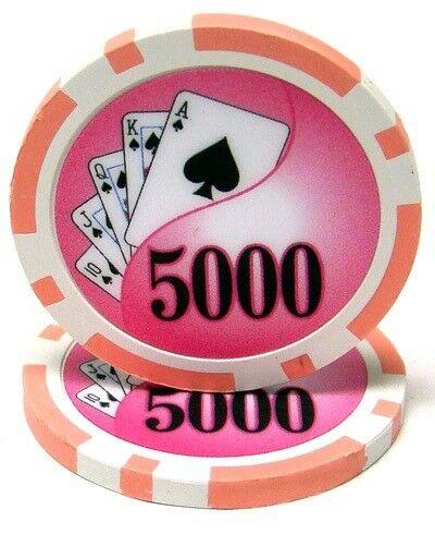 $5000 Five Thousand Dollar Yin Yang 13.5 Gram - 100 Poker Chips