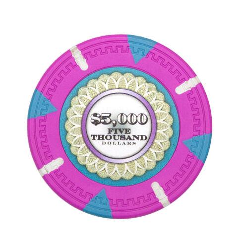 $5000 Pink Claysmith The Mint 13.5 Gram - 100 Poker Chips