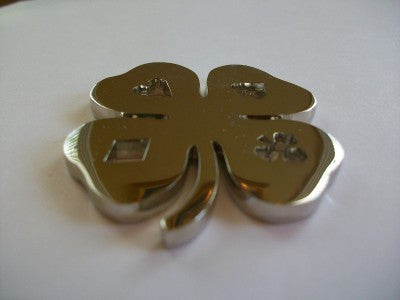 Silver Four Leaf Clover Poker Card Guard