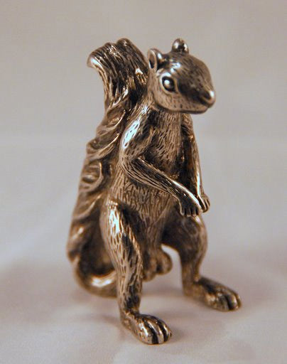 Squirrel With Nuts Figurine Poker Card Guard