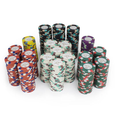 $0.25 Cent Gray Monaco Club 13.5 Gram - 100 Poker Chips