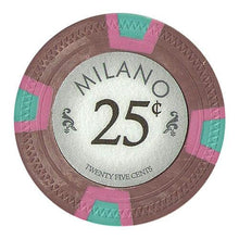 $0.25 Twenty Five Cent Milano 10 Gram Pure Clay Poker Chips