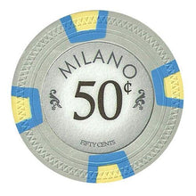 $0.50 Fifty Cent Milano 10 Gram Pure Clay Poker Chips