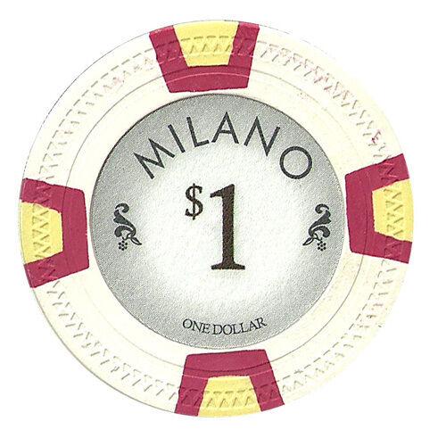 $1 One Dollar Milano 10 Gram Pure Clay Poker Chips