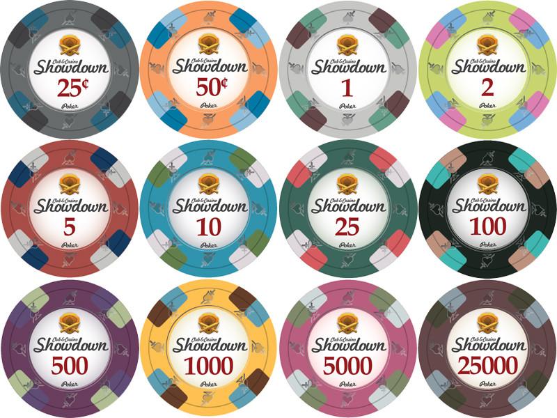 $1 White Showdown Casino 13.5 Gram - 100 Poker Chips