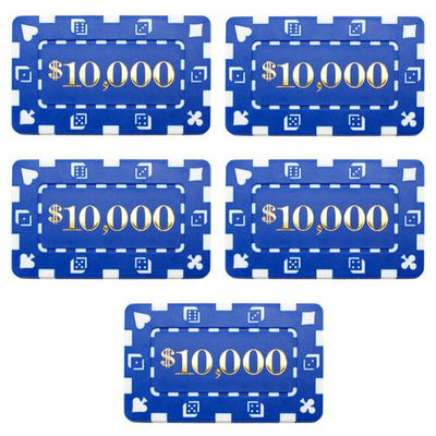 Chips - $10,000 Blue Square Chips Rectangular Poker Plaques