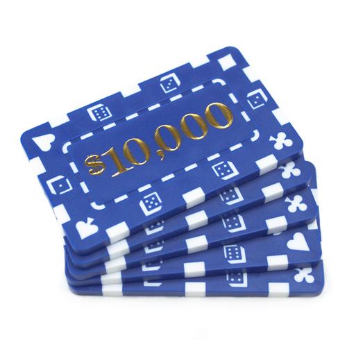 Chips - $10,000 Blue Square Chips Rectangular Poker Plaques