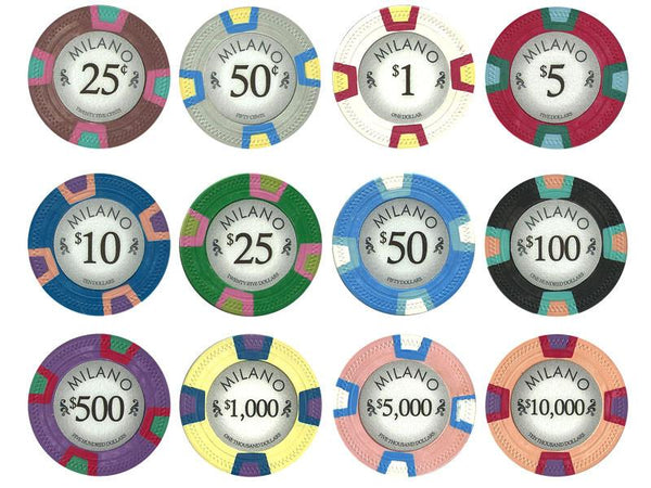 $10,000 Ten Thousand Dollars Milano 10 Gram Pure Clay Poker Chips