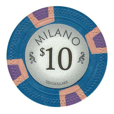 $10 Ten Dollar Milano 10 Gram Pure Clay Poker Chips