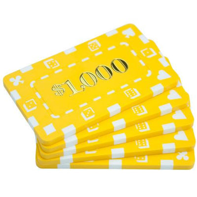 Chips - 100 Denominated Square Chips 32 Gram Rectangular Plaques