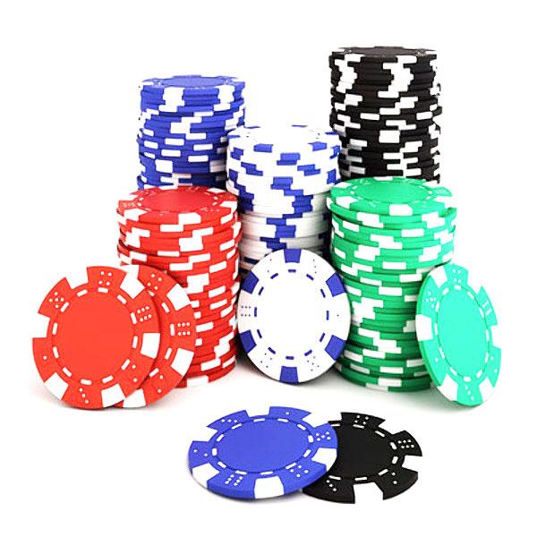 Chips - 100 Striped Dice 11.5 Gram Poker Chips Bulk