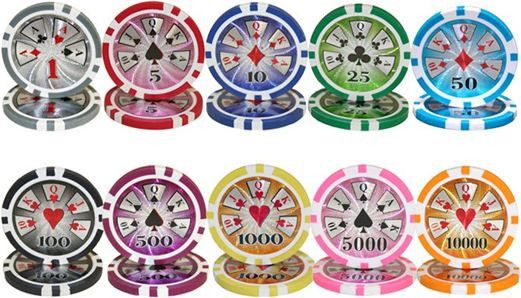 Chips - 1000 High Roller 14 Gram Poker Chips Bulk