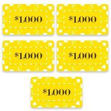 $1000 Square Poker Plaques - 5 PC