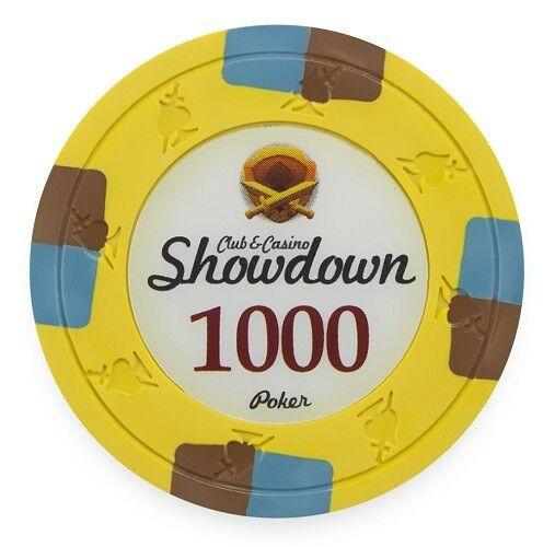 $1000 Yellow Showdown Casino 13.5 Gram - 100 Poker Chips