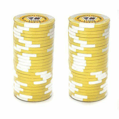 $1000 Yellow Tournament Pro 11.5 Gram - 100 Poker Chips