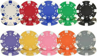 Chips - 175 Striped Dice 11.5 Gram Poker Chips Bulk