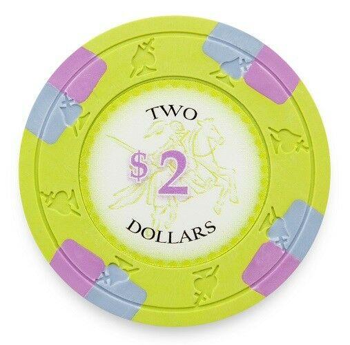 $2 Two Dollar Poker Knights 13.5 Gram 100 Poker Chips