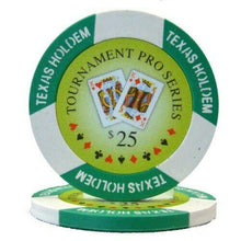 $25 Green Tournament Pro 11.5 Gram - 100 Poker Chips