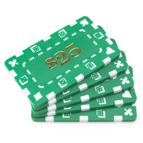 $25 Square Poker Plaques - 5 PC