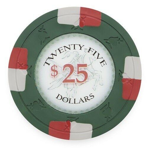 $25 Twenty Five Dollar Poker Knights 13.5 Gram 100 Poker Chips