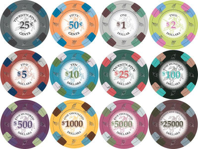 $25 Twenty Five Dollar Poker Knights 13.5 Gram 100 Poker Chips