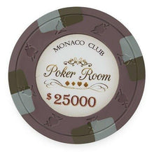 $25000 Brown Monaco Club 13.5 Gram - 100 Poker Chips