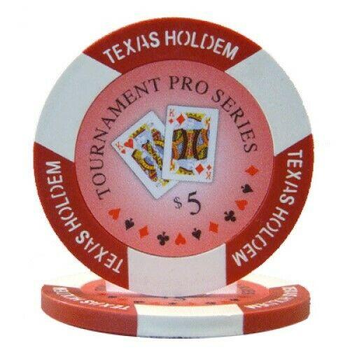 $5 Red Tournament Pro 11.5 Gram - 100 Poker Chips