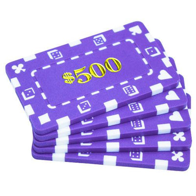 Chips - $500 Purple Square Chips Rectangular Poker Plaques