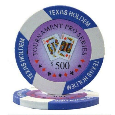 $500 Purple Tournament Pro 11.5 Gram - 100 Poker Chips