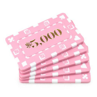 $5000 Square Poker Plaques - 5 PC