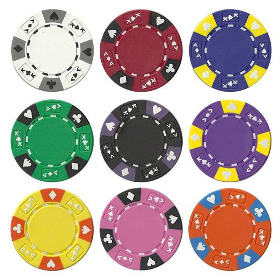100 Ace King Suited 14 Gram Poker Chips Bulk - The Poker Store .Com