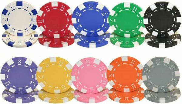 Blue Striped Dice 11.5 Gram - 100 Poker Chips
