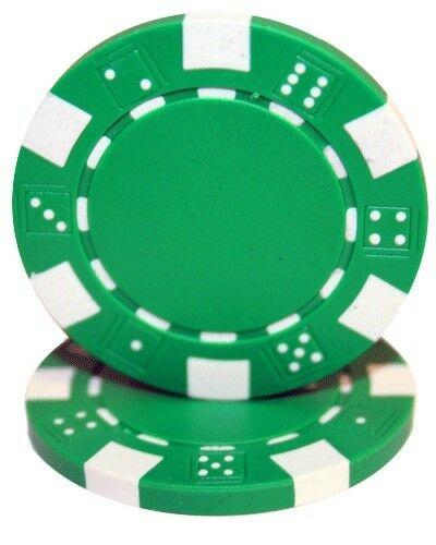 Green Striped Dice 11.5 Gram - 100 Poker Chips