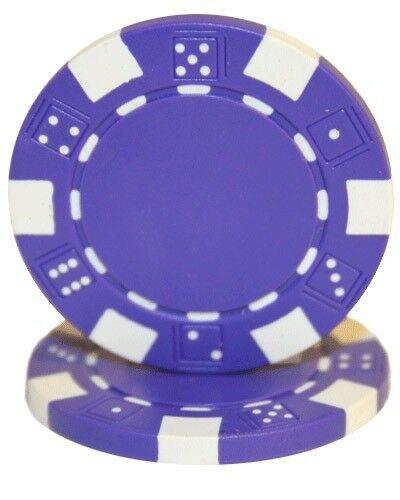 Purple Striped Dice 11.5 Gram - 100 Poker Chips