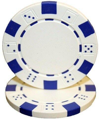 White Striped Dice 11.5 Gram - 100 Poker Chips