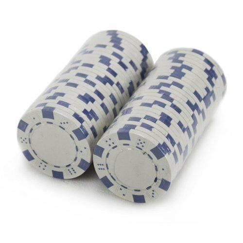 White Striped Dice 11.5 Gram - 100 Poker Chips