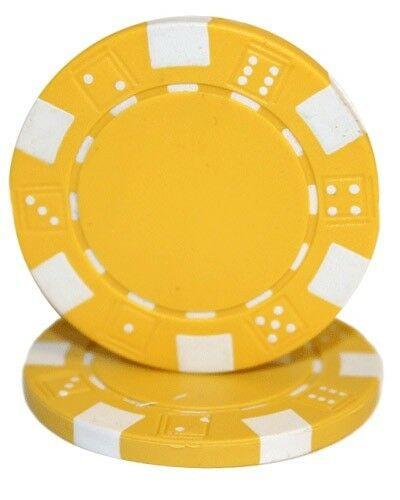 Yellow Striped Dice 11.5 Gram - 100 Poker Chips