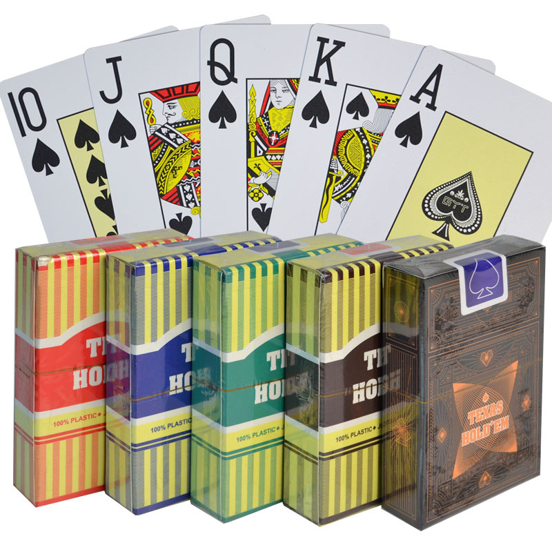 Classic 100% Plastic Playing Cards Poker Size Jumbo Index - 6 Decks of 1 Color
